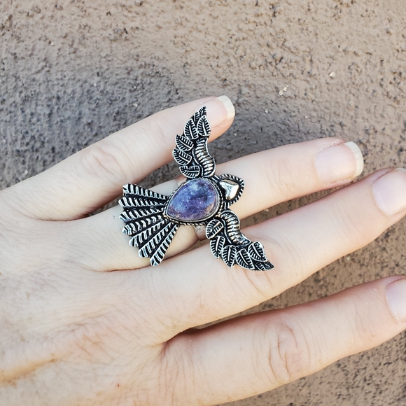 New Lepidolite 925 Silver Mystic Ring. - Picture 9 of 16